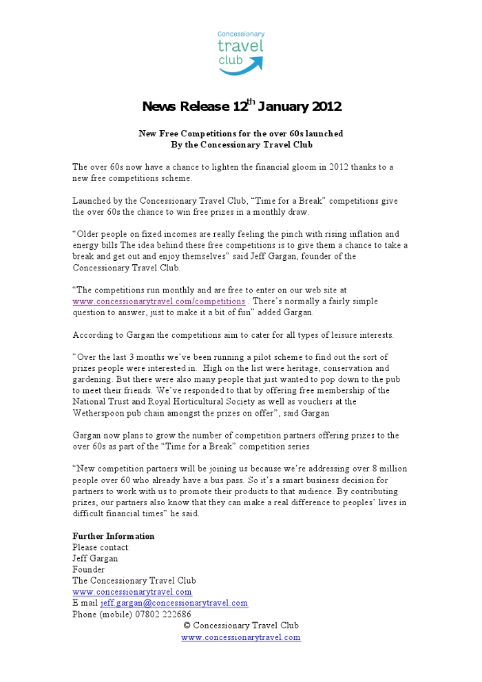 concessionary travel club